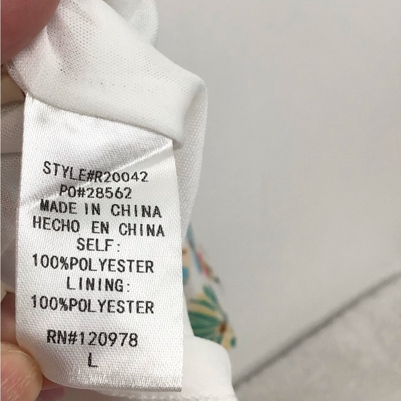 ENTRO Floral One Shoulder Bubble Sleeve Romper Summer Beach Casual Size L - Picture 7 of 8